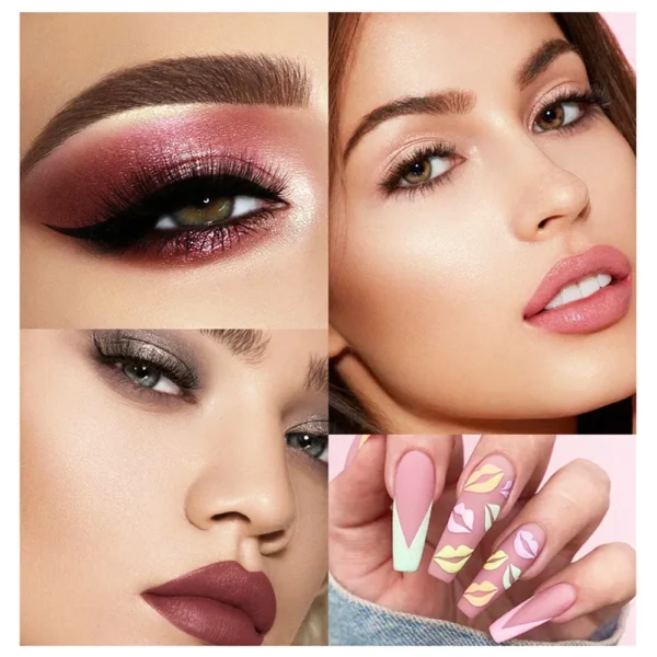 Kit Completo de Maquiagem Profissional para Mulheres – Sombra, Pó, Base e Blush - Image 3
