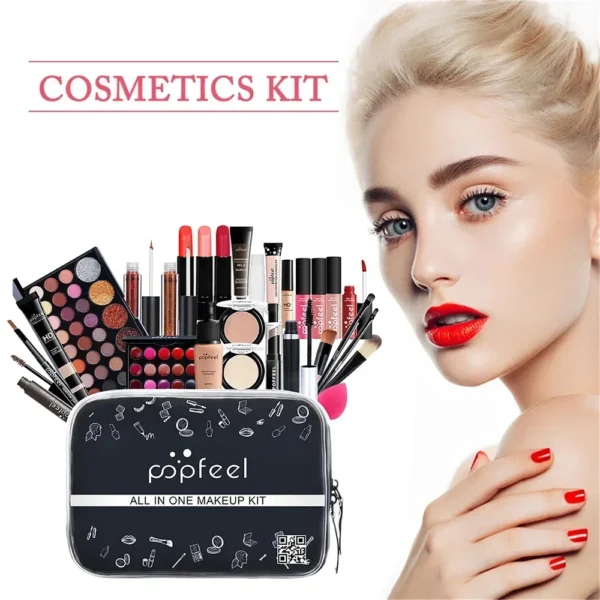 Kit Completo de Maquiagem Profissional para Mulheres – Sombra, Pó, Base e Blush - Image 4