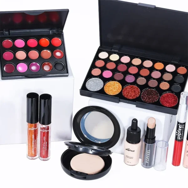 Kit Completo de Maquiagem Profissional para Mulheres – Sombra, Pó, Base e Blush - Image 5