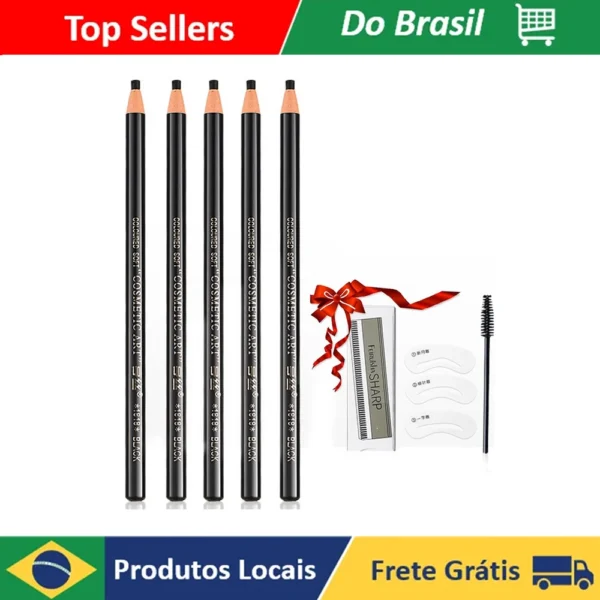 Profissional Eye Makeup Pen para Mulheres, Cor Natural, Preto Cosméticos